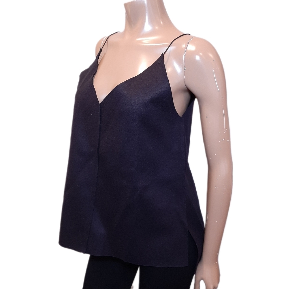 💠GIRLISH BAGEL Felt Cami Top Vneck Spaghetti Strap Relaxed Sleeveless Tank